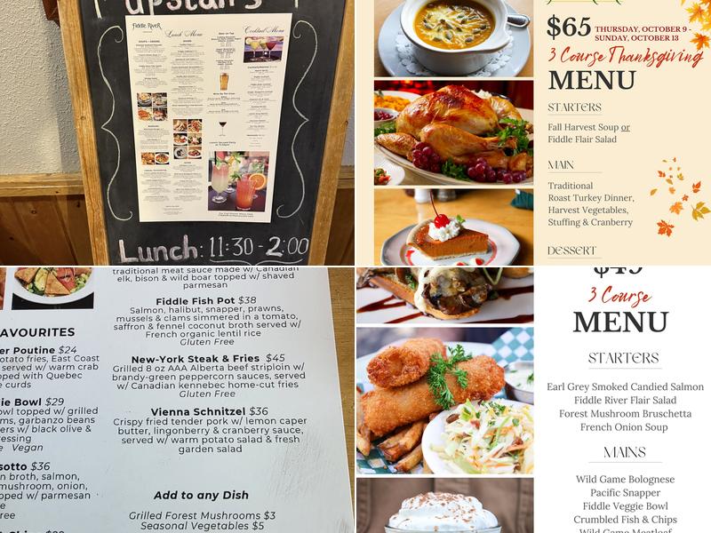 Fiddle River Restaurant Menu