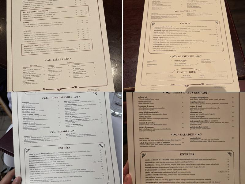 Le Sélect Bistro Menu