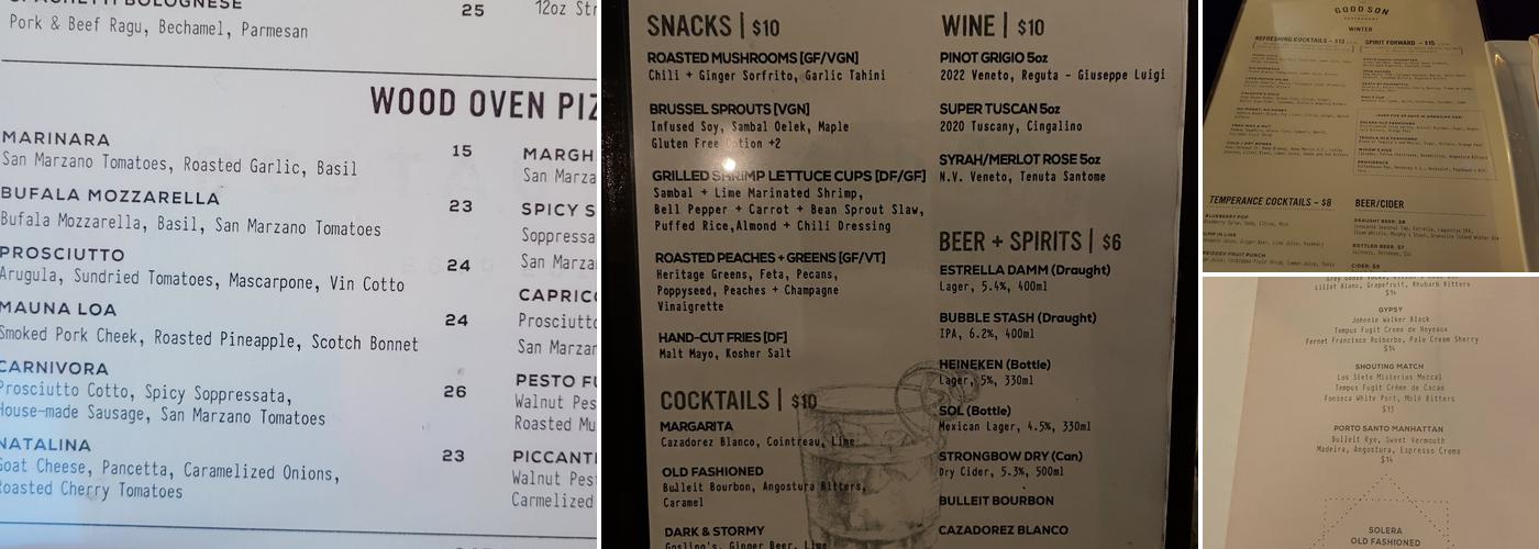 The Good Son Menu