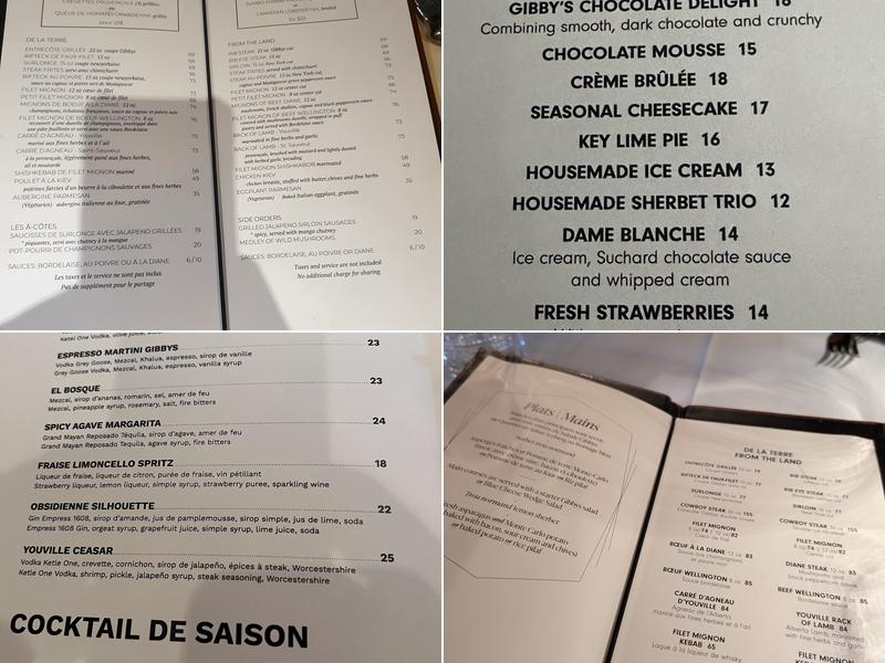 Gibbys Menu
