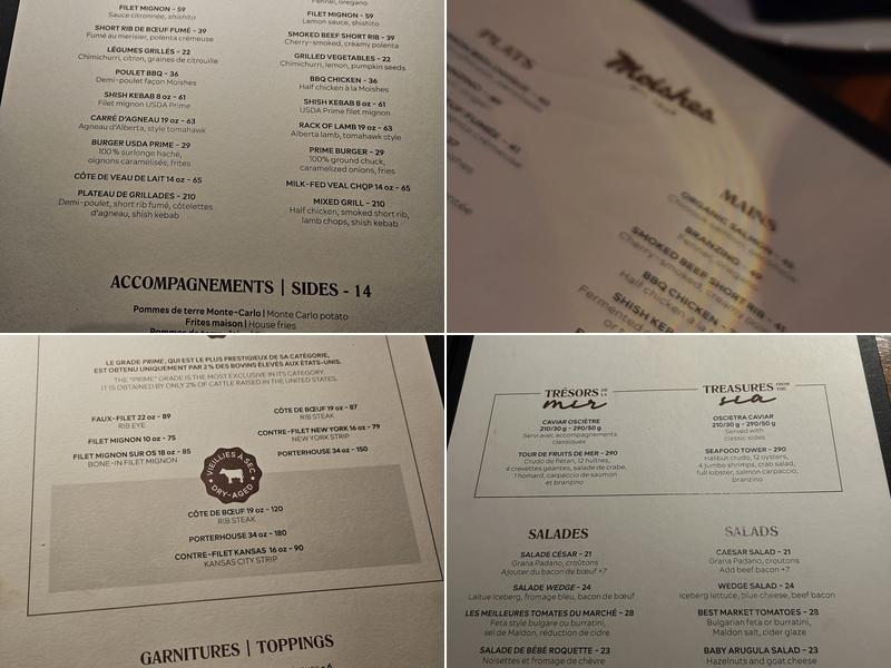 Moishes Menu