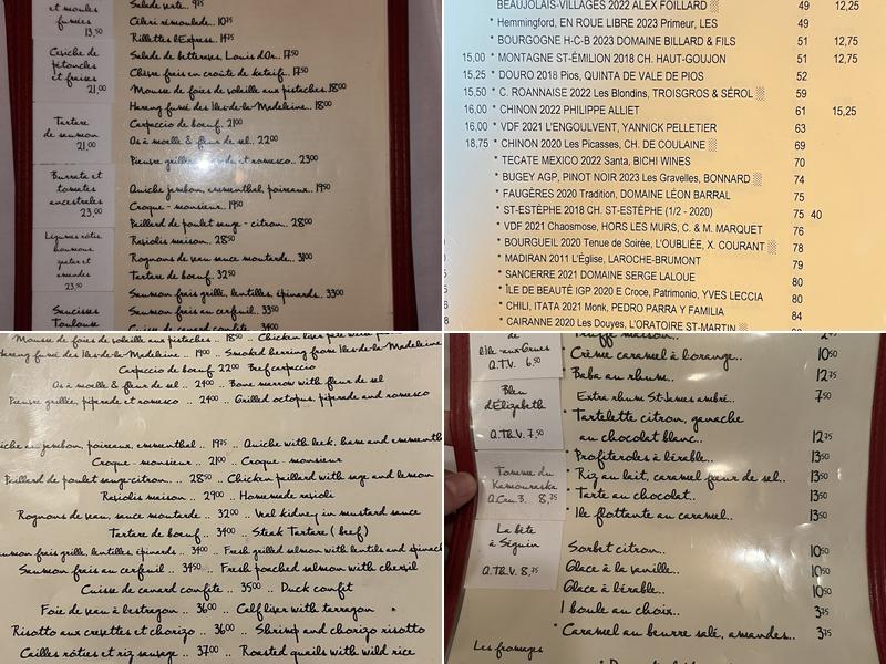 L'Express Menu