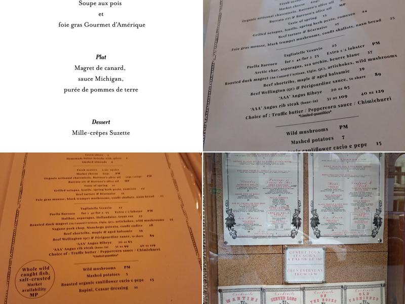 BARROCO Menu
