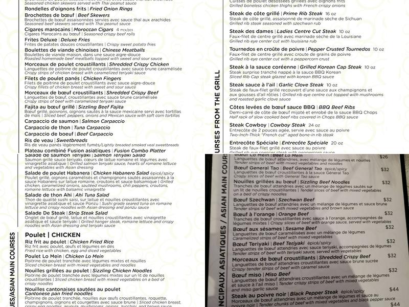 Chops Resto Bar Menu