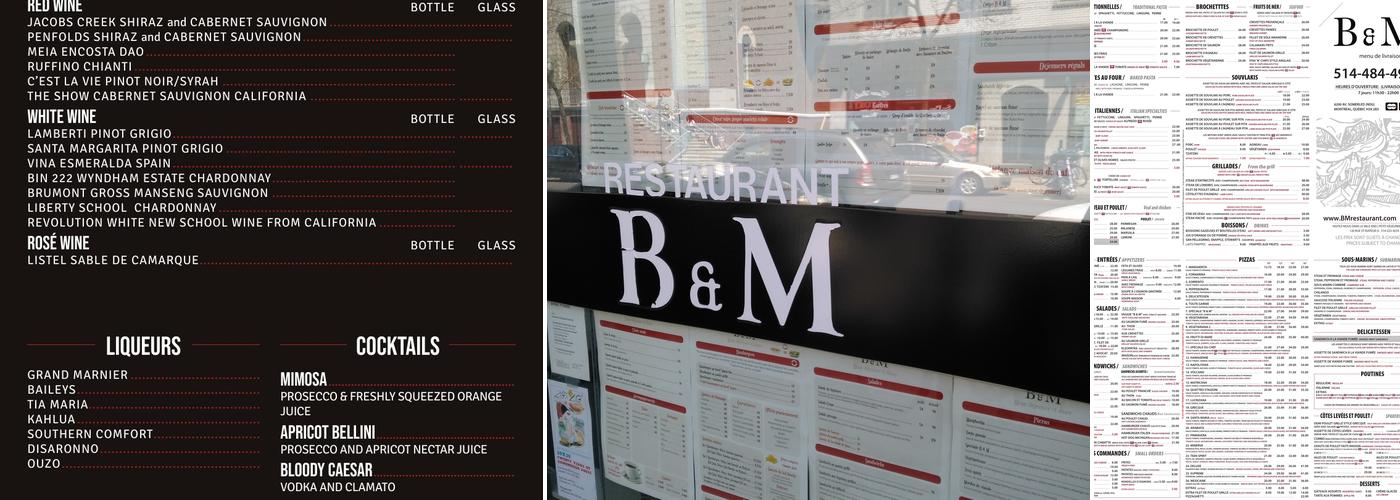Restaurant B&M Menu