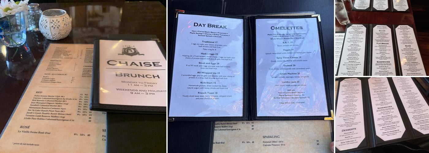 Chaise Menu