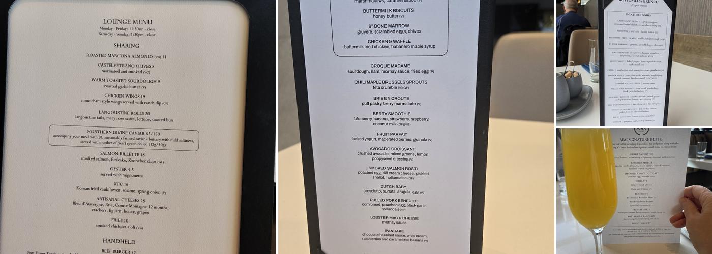 ARC RESTAURANT Menu