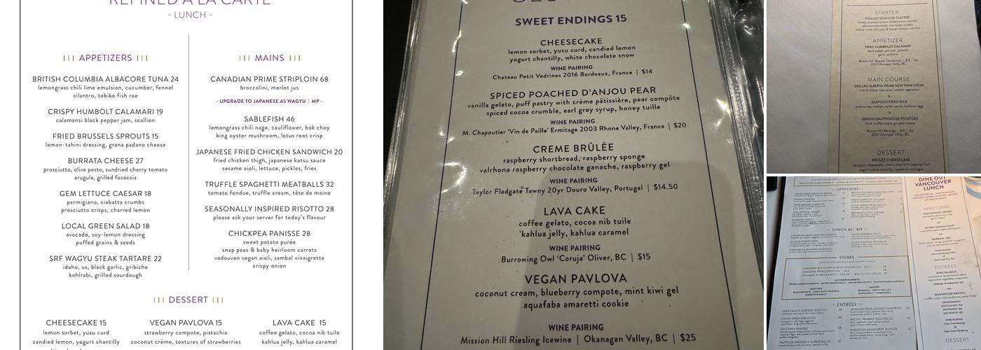 Glowbal Restaurant Menu