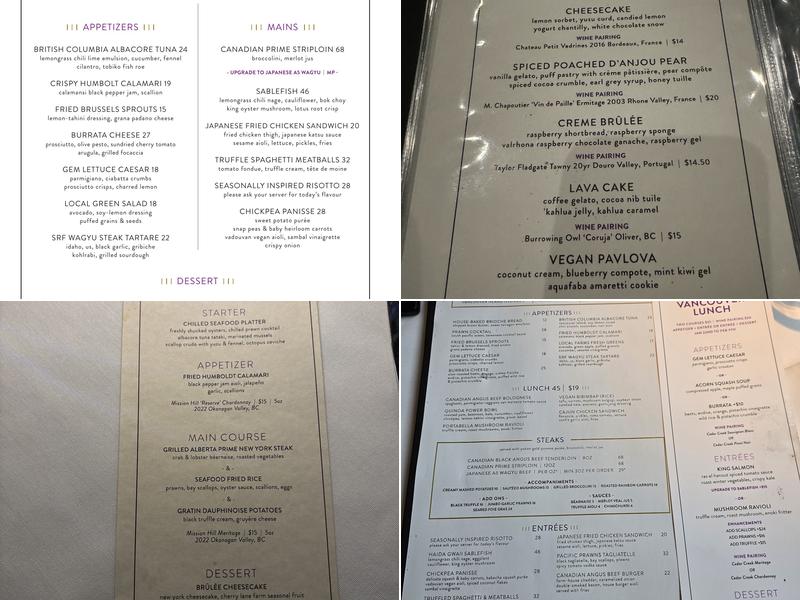 Glowbal Restaurant Menu