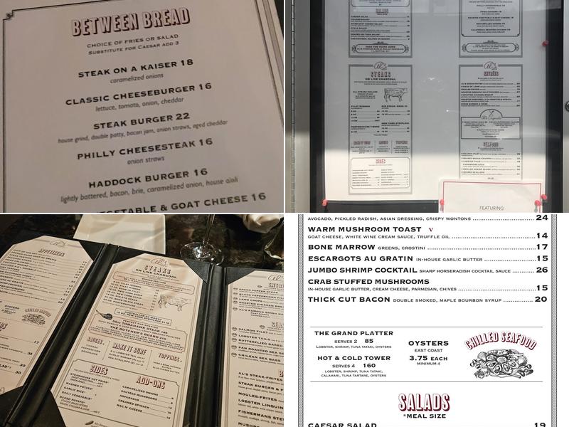 Al's Steakhouse Menu
