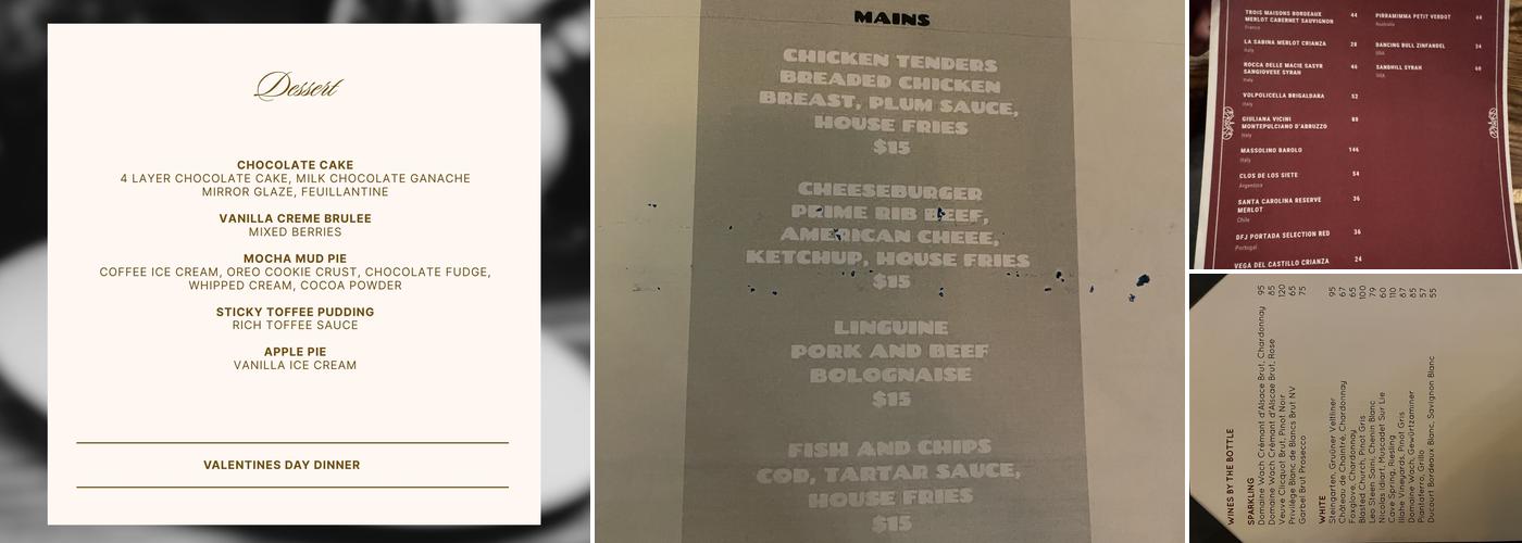 Smuggler's Menu