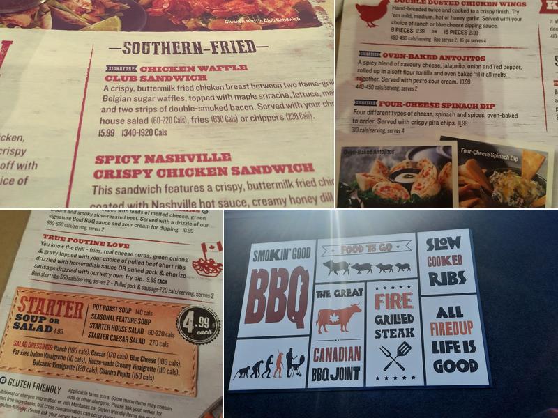 Montana’s BBQ & Bar Menu