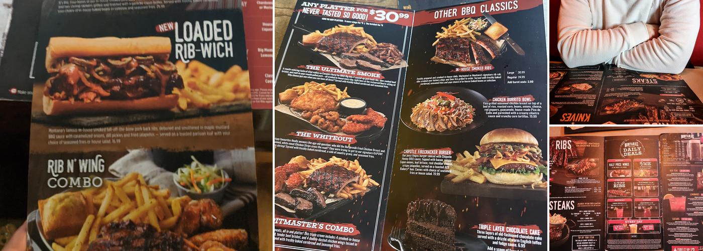 Montana’s BBQ & Bar Menu