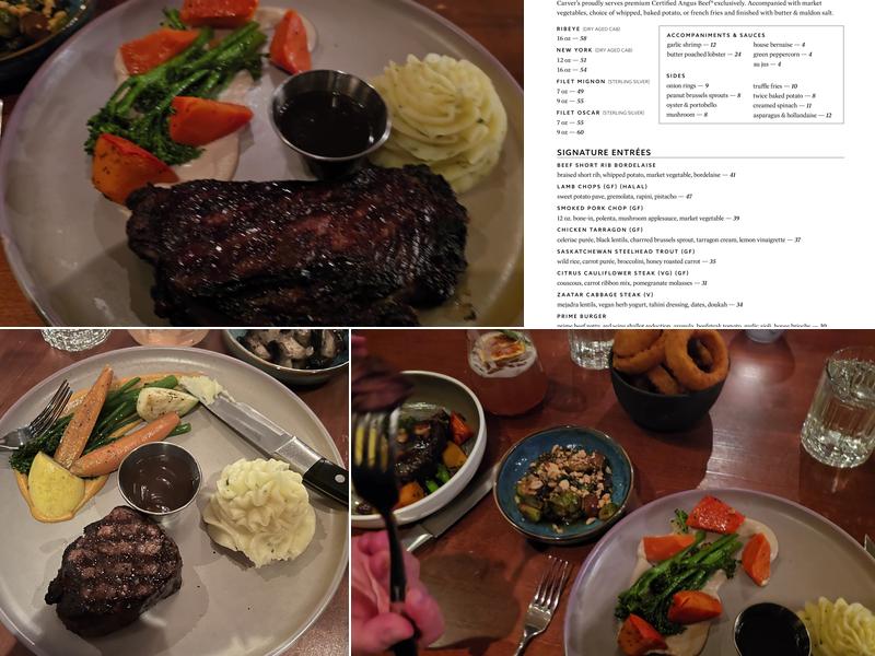 Carver's Steakhouse & Lounge Menu