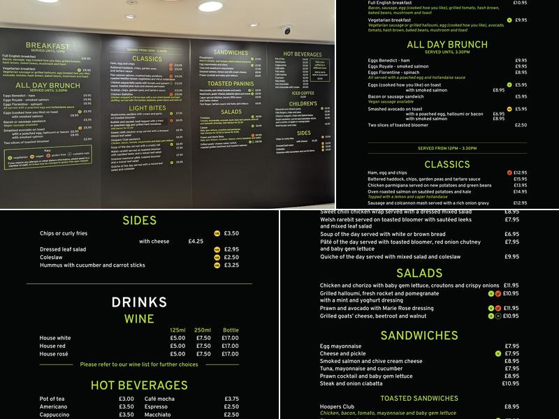 Zest Restaurant at Hoopers Tunbridge Wells Menu