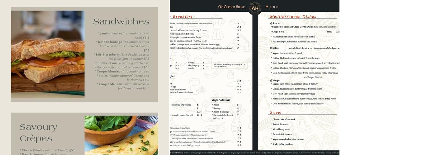 Old Auction House Menu