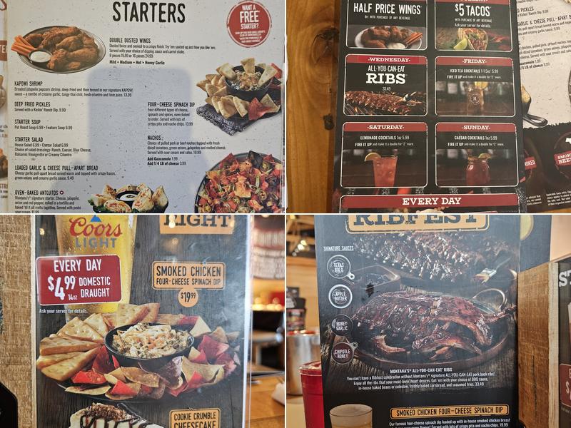 Montana’s BBQ & Bar Menu
