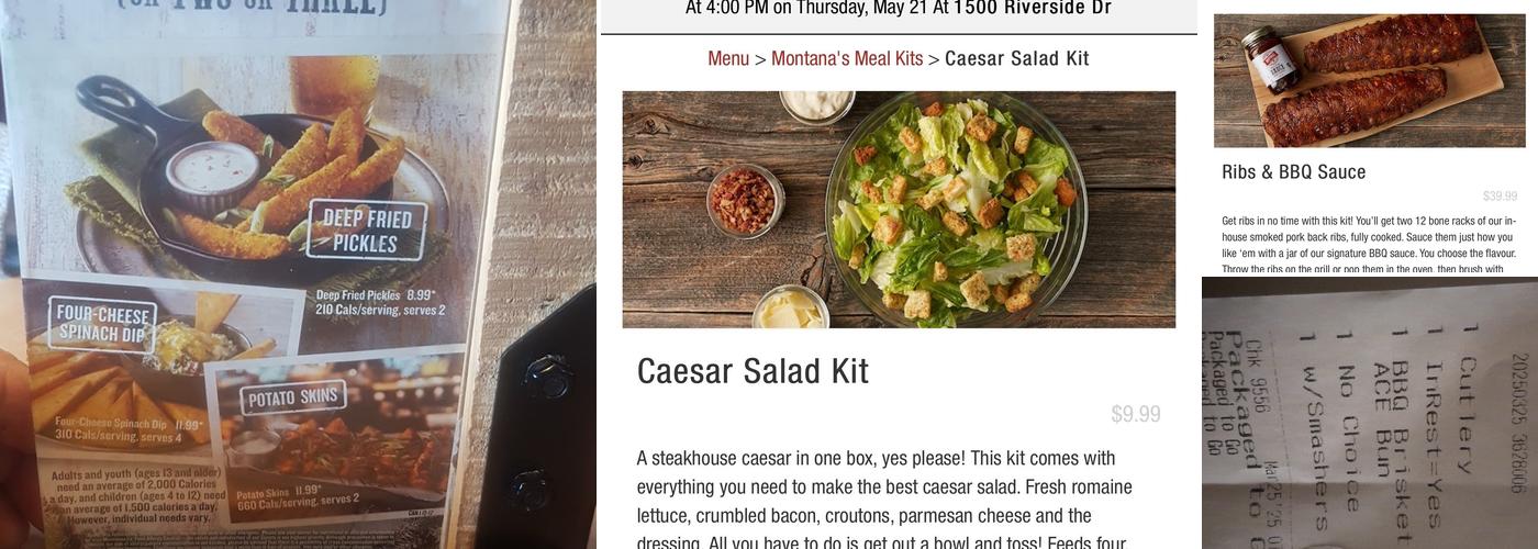 Montana’s BBQ & Bar Menu