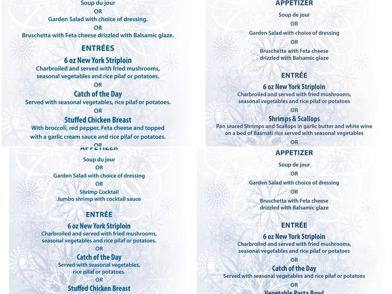 Nathaniel's Restaurant Menu