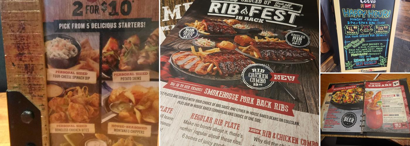 Montana’s BBQ & Bar Menu