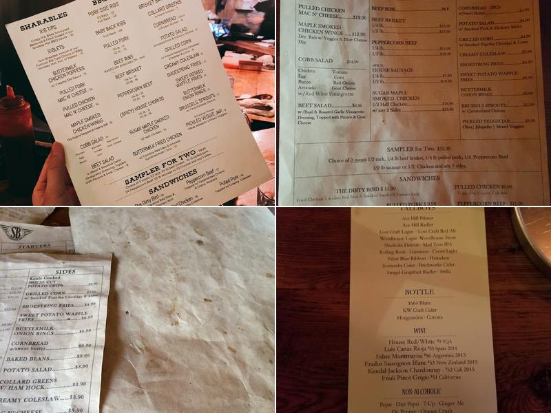 Smoque N' Bones Menu