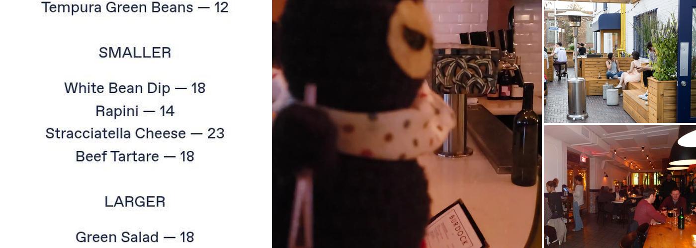 Burdock Brewery Menu