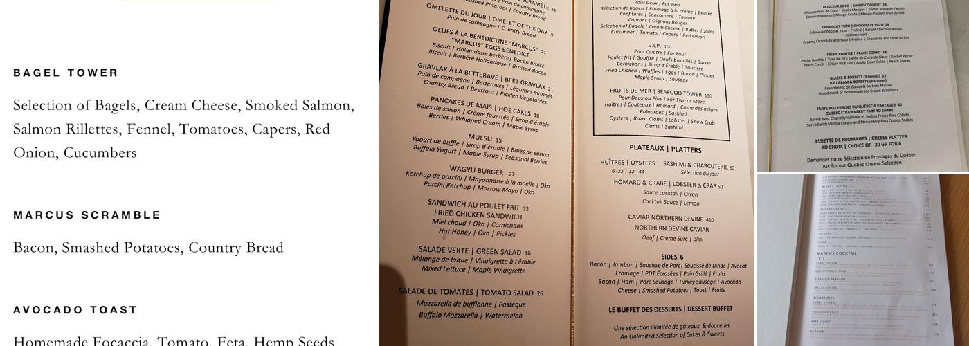 MARCUS Restaurant + Lounge Menu