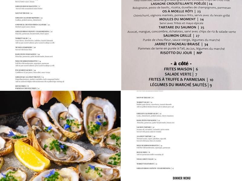 Monsieur café & vins Menu