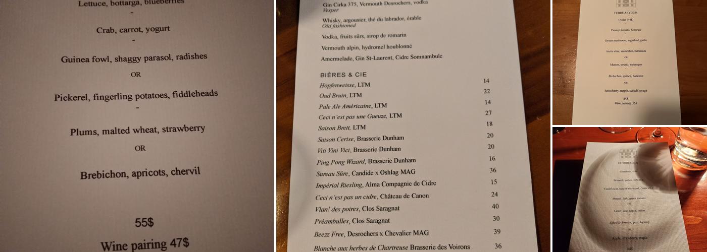 Candide Menu