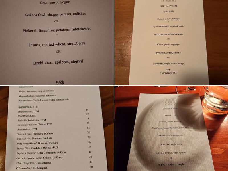 Candide Menu