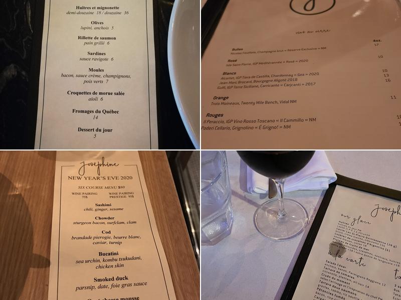 Joséphine Menu