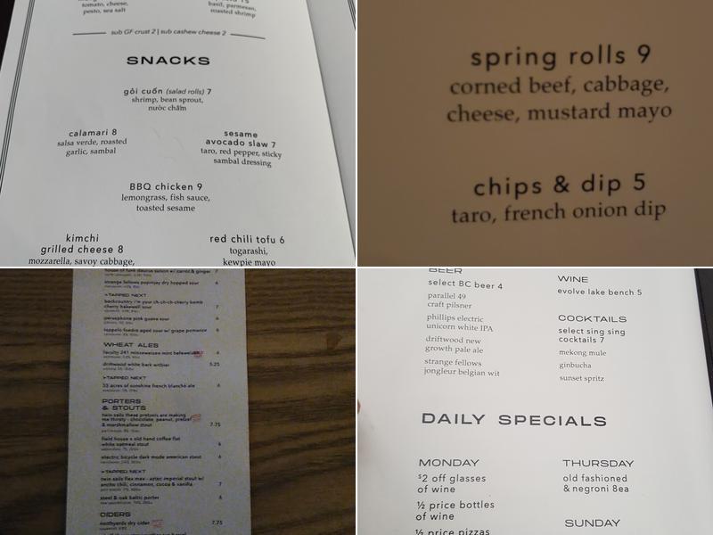 Sing Sing Main St Menu