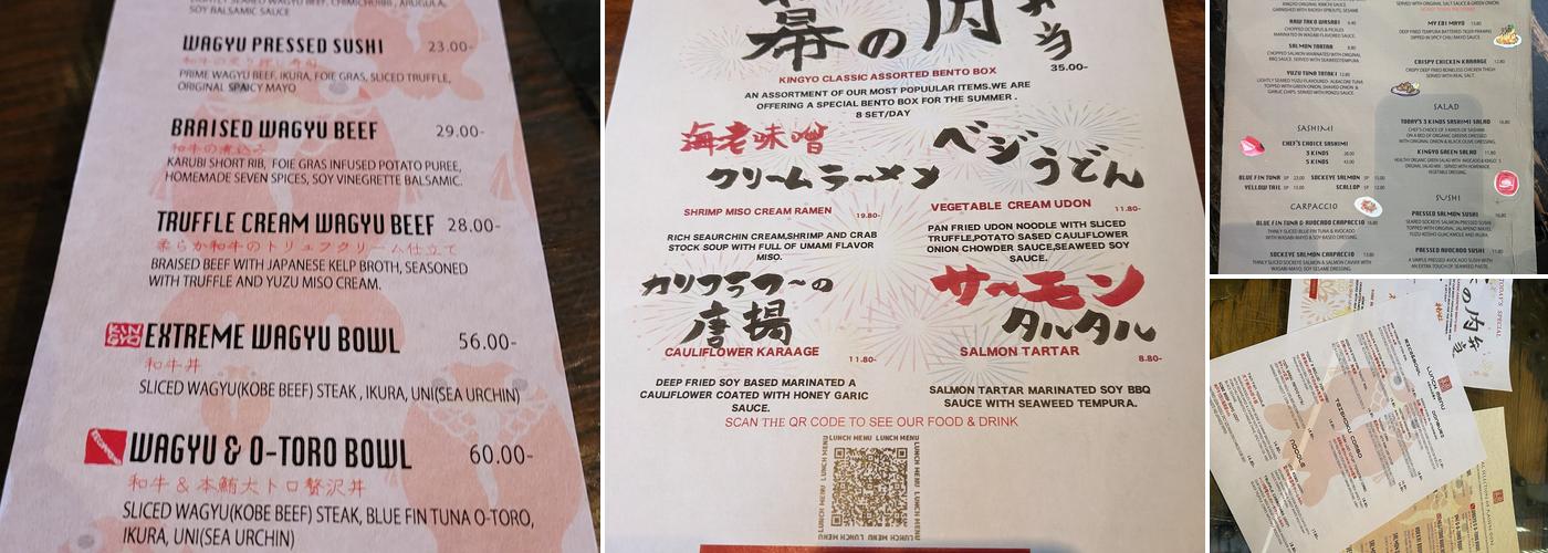 Kingyo Izakaya Menu
