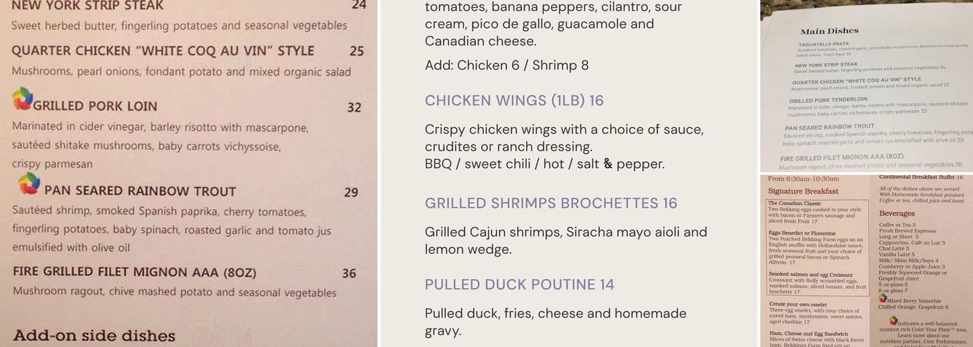 Carleton Grill Menu