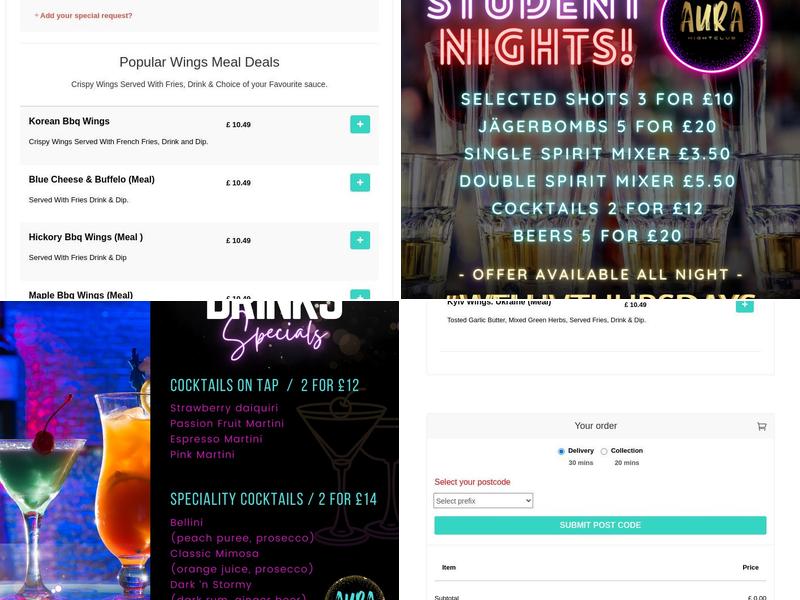 Aura Tunbridge Wells Menu