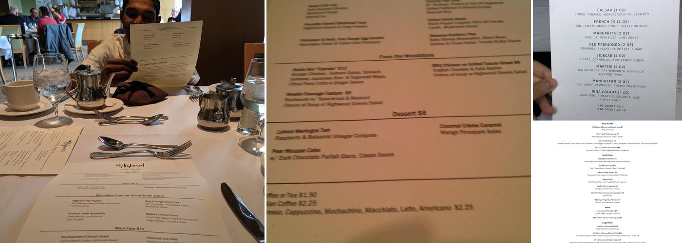 The Highwood Kitchen + Bar Menu