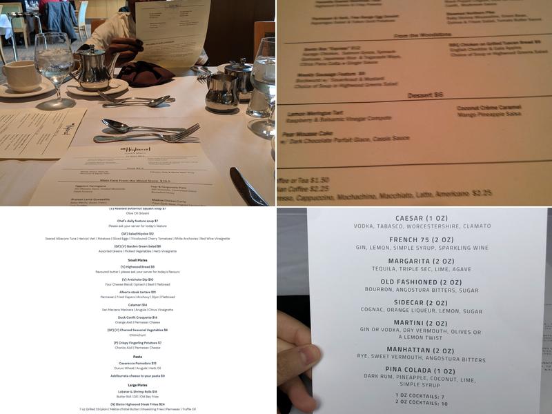 The Highwood Kitchen + Bar Menu