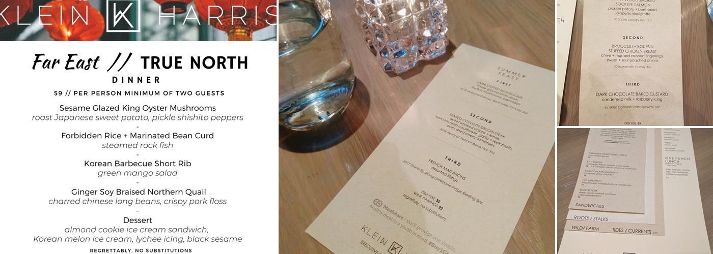 Klein / Harris Menu