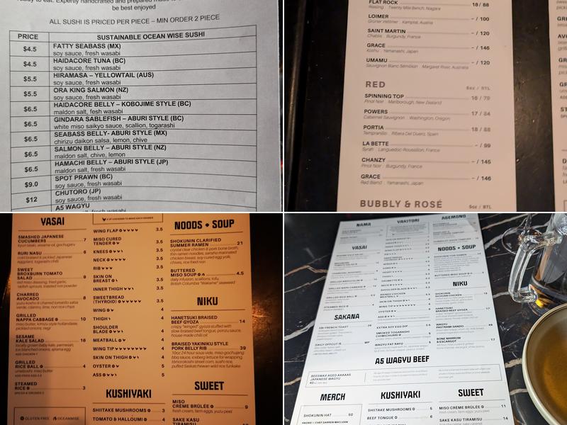 Shokunin Menu