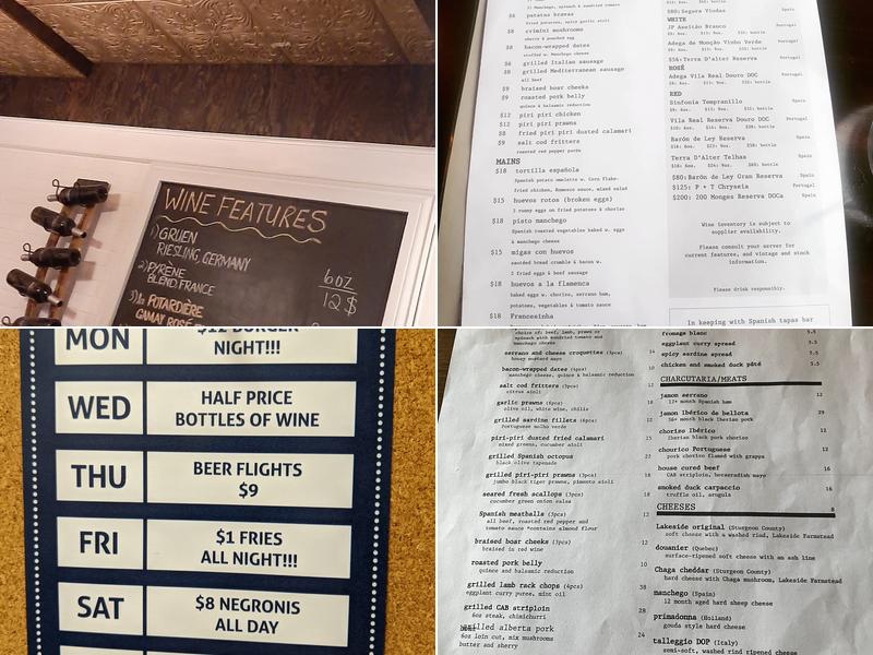 Bodega Highlands Menu