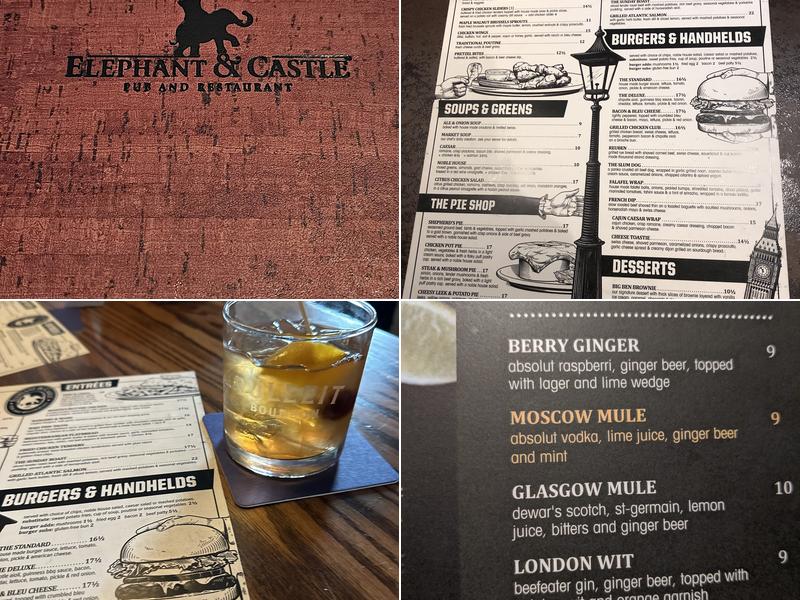 Elephant & Castle Menu