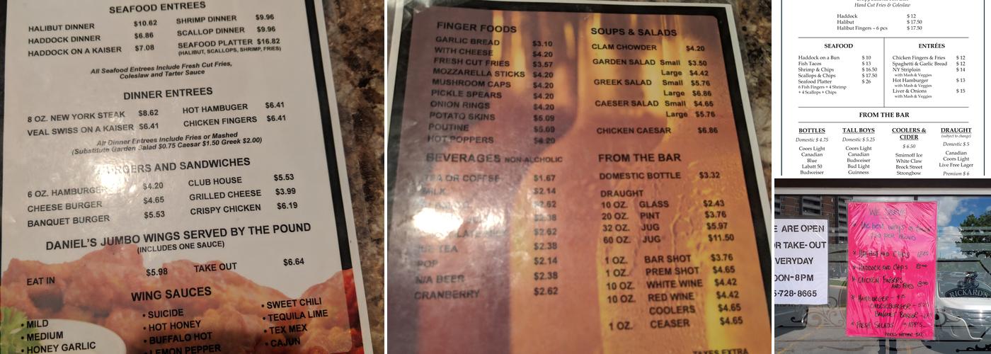 Daniel Patrick's Bar & Grill Menu