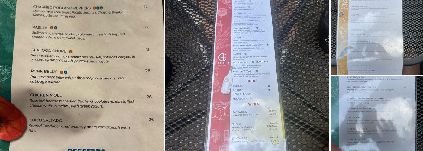 Che Restobar Menu