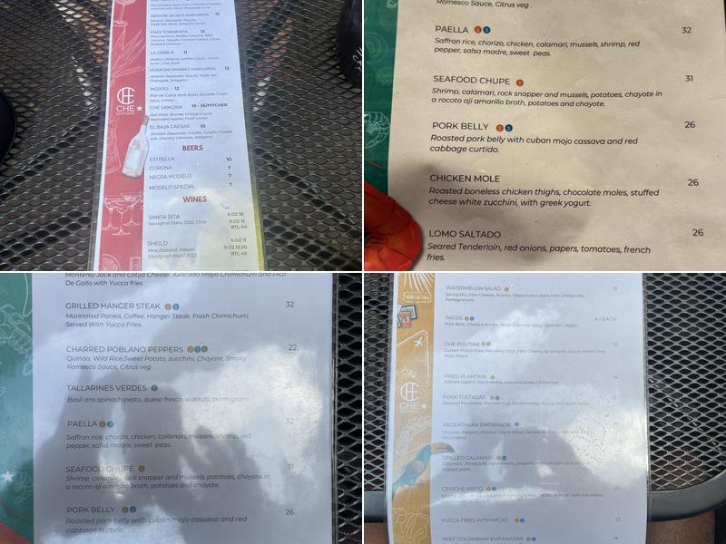 Che Restobar Menu