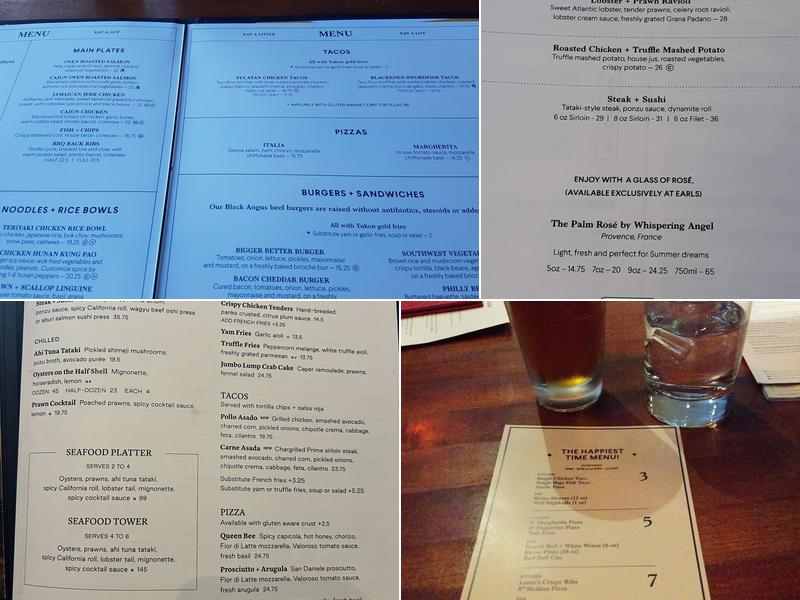 Earls Kitchen + Bar Menu