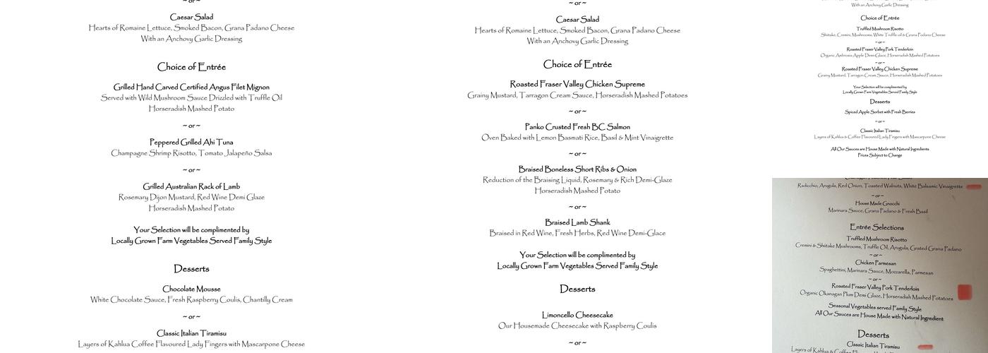 Basil & Mint Menu