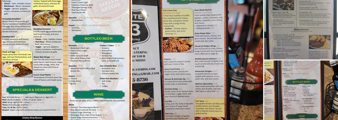 Post Haus Pub Menu