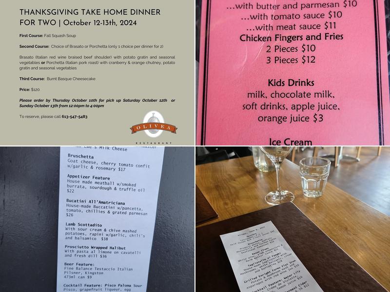 Olivea Menu