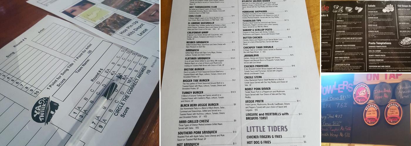 Bigtide Brewing Co. Menu