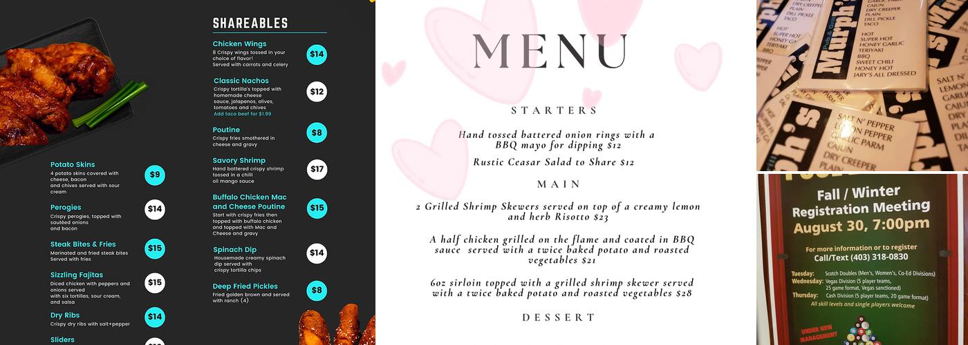 Murph's Menu